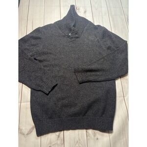 Silver Lake Grey Charcoal Shawl Collar Knit Sweater Mens Large